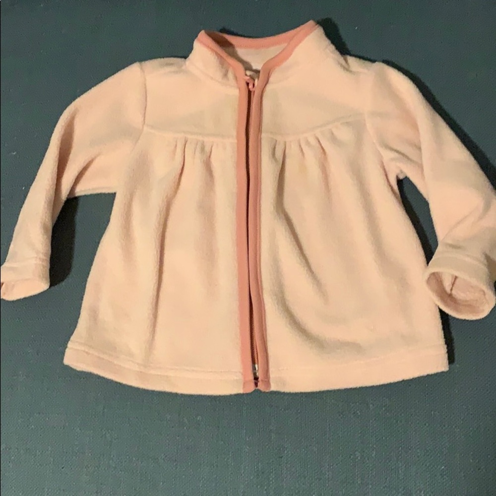 Old Navy pink 6-12m fleece zip up jacket